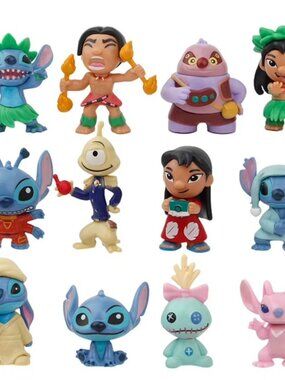 12pc Lilo & Stitch Playset 12 Figure Cake Topper Toy Doll Set Disney Birthday